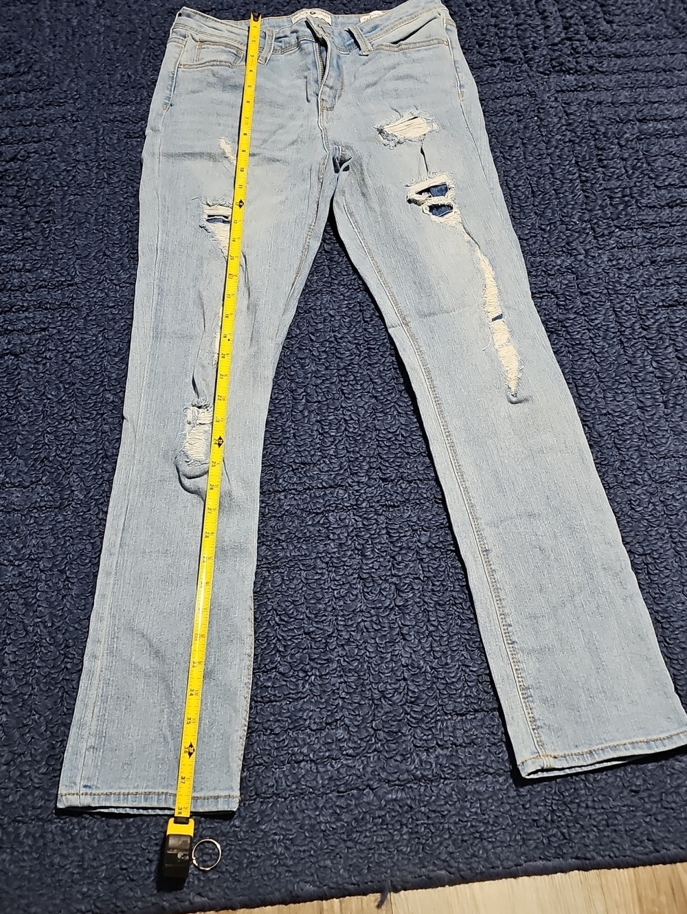 Daisy Light Blue Distressed Straight Leg Stretch Jeans